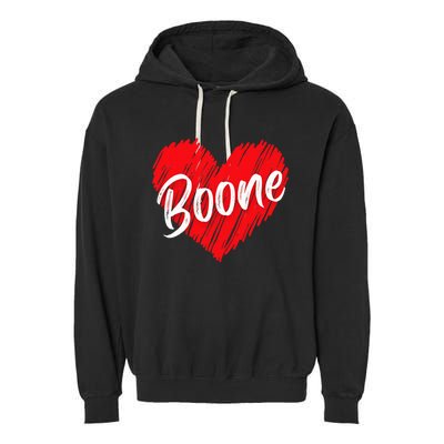 I Love Boone Heart Personalized Name Boone Garment-Dyed Fleece Hoodie