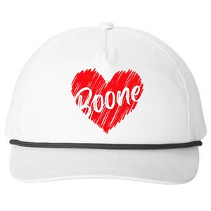 I Love Boone Heart Personalized Name Boone Snapback Five-Panel Rope Hat