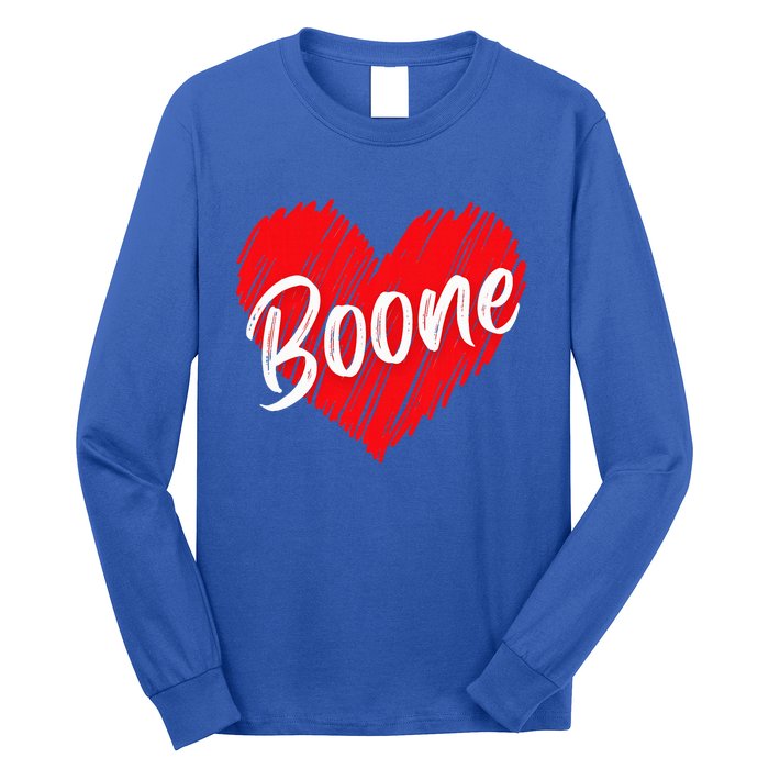 I Love Boone Heart Personalized Name Boone Long Sleeve Shirt