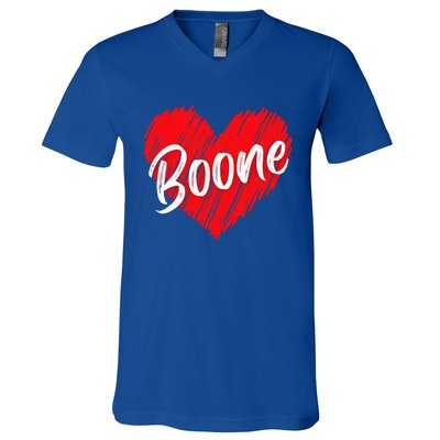 I Love Boone Heart Personalized Name Boone V-Neck T-Shirt