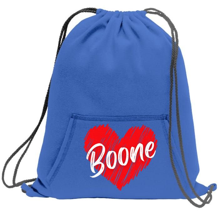 I Love Boone Heart Personalized Name Boone Sweatshirt Cinch Pack Bag