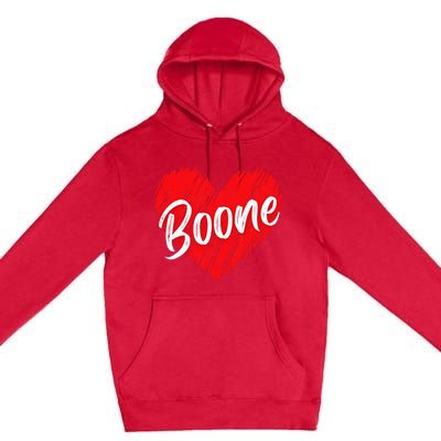 I Love Boone Heart Personalized Name Boone Premium Pullover Hoodie