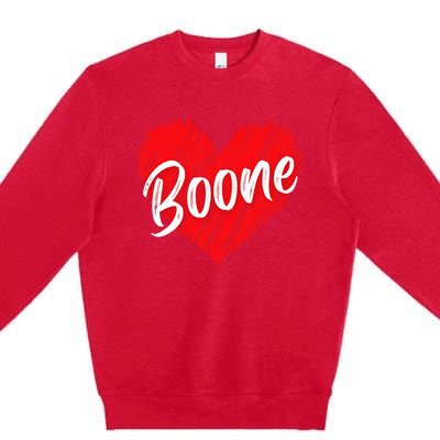 I Love Boone Heart Personalized Name Boone Premium Crewneck Sweatshirt