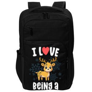 I Love Being A Nana Reindeer Funny Family Christmas Funny Gift Impact Tech Backpack