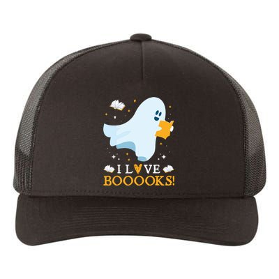 I Love Booooks Cute Ghost Reading Books Halloween Teacher Yupoong Adult 5-Panel Trucker Hat