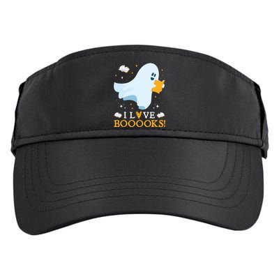 I Love Booooks Cute Ghost Reading Books Halloween Teacher Adult Drive Performance Visor