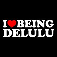 I Love Being Delulu I Heart Being Delulu Red Heart Delulu 7-Panel Snapback Hat