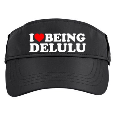 I Love Being Delulu I Heart Being Delulu Red Heart Delulu Adult Drive Performance Visor