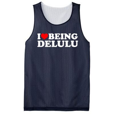 I Love Being Delulu I Heart Being Delulu Red Heart Delulu Mesh Reversible Basketball Jersey Tank