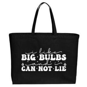 I Like Big Bulbs And I Cannot Lie Funny Holiday Christmas Gift Cotton Canvas Jumbo Tote