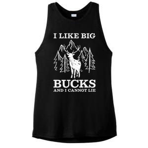 I Like Big Bucks And I Cannot Lie Hunting Gift Ladies PosiCharge Tri-Blend Wicking Tank