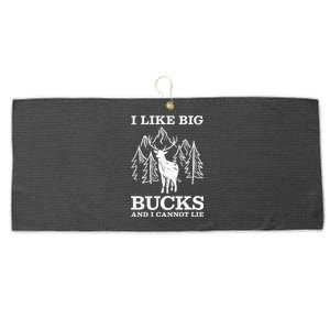 I Like Big Bucks And I Cannot Lie Hunting Gift Large Microfiber Waffle Golf Towel