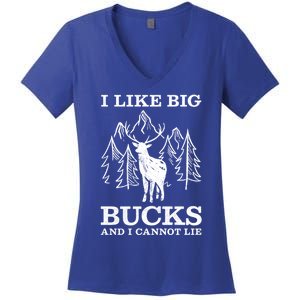 I Like Big Bucks And I Cannot Lie Hunting Gift Women's V-Neck T-Shirt