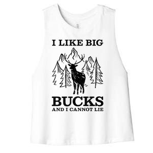 I Like Big Bucks And I Cannot Lie Hunting Gift Women's Racerback Cropped Tank