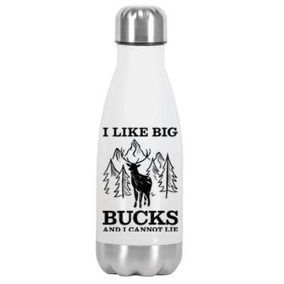 I Like Big Bucks And I Cannot Lie Hunting Gift Stainless Steel Insulated Water Bottle