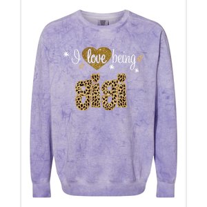 I Love Being Gigi Leopard Plaid Christmas Gift Colorblast Crewneck Sweatshirt