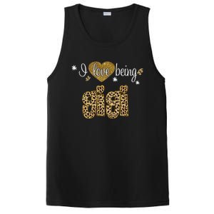 I Love Being Gigi Leopard Plaid Christmas Gift PosiCharge Competitor Tank