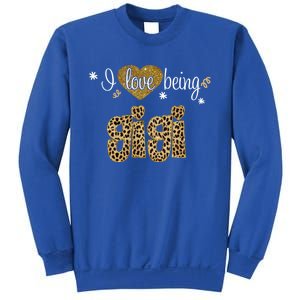 I Love Being Gigi Leopard Plaid Christmas Gift Sweatshirt