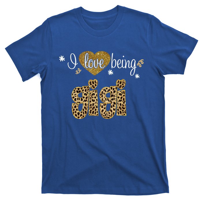 I Love Being Gigi Leopard Plaid Christmas Gift T-Shirt