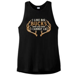 I Like Big Bucks And I Cannot Lie Hunter Deer Hunting Ladies PosiCharge Tri-Blend Wicking Tank