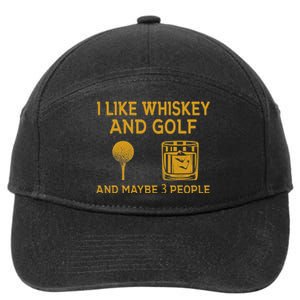 I Like Bourbon and Golf and Maybe 3 People Whiskey Gift 7-Panel Snapback Hat