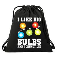 I Like Big Bulbs And I Cannot Lie Naughty Christmas Lights Gift Drawstring Bag