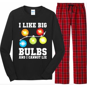 I Like Big Bulbs And I Cannot Lie Naughty Christmas Lights Gift Long Sleeve Pajama Set