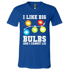 I Like Big Bulbs And I Cannot Lie Naughty Christmas Lights Gift V-Neck T-Shirt