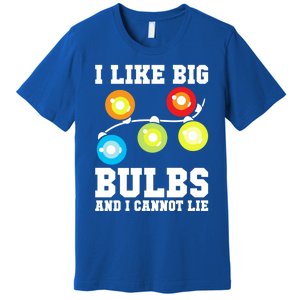 I Like Big Bulbs And I Cannot Lie Naughty Christmas Lights Gift Premium T-Shirt