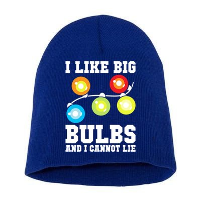 I Like Big Bulbs And I Cannot Lie Naughty Christmas Lights Gift Short Acrylic Beanie