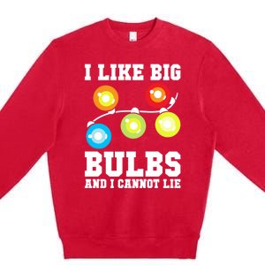 I Like Big Bulbs And I Cannot Lie Naughty Christmas Lights Gift Premium Crewneck Sweatshirt