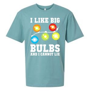 I Like Big Bulbs And I Cannot Lie Naughty Christmas Lights Gift Sueded Cloud Jersey T-Shirt