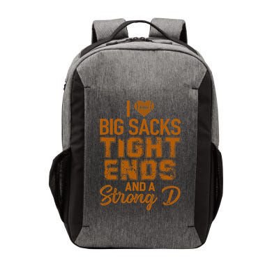 I Love Big Sacks Tight Ends And A Strong D Funny Football Vector Backpack