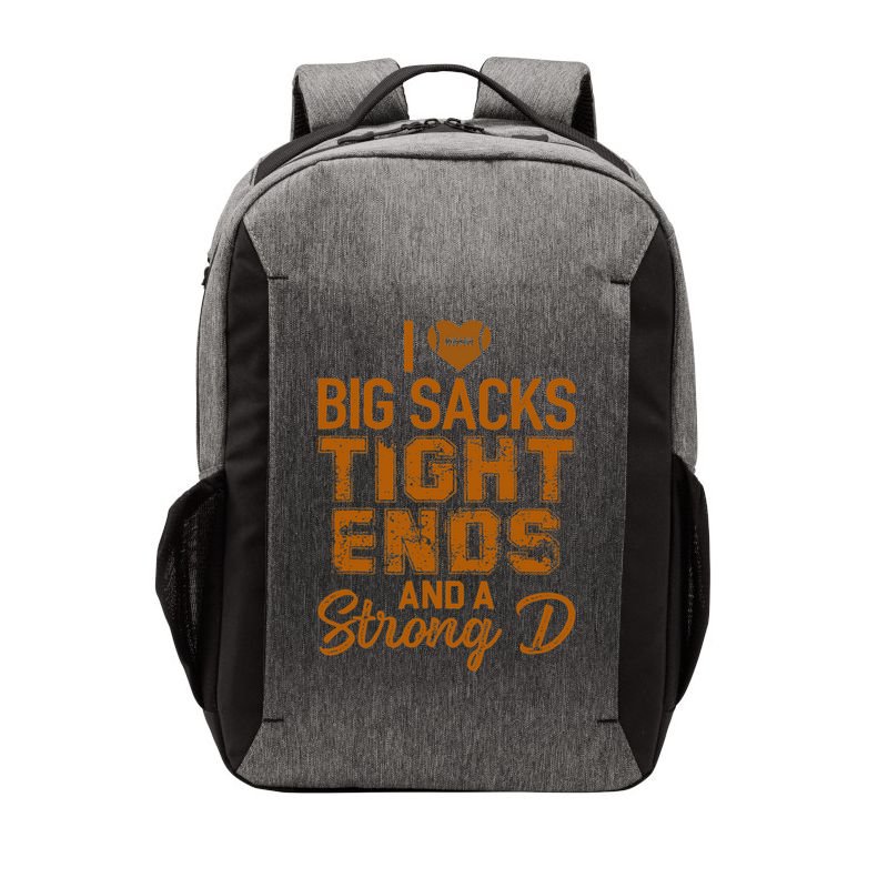 I Love Big Sacks Tight Ends And A Strong D Funny Football Vector Backpack