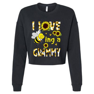 I Love Being A Grammy Sunflower Bee Mothers Day Cropped Pullover Crew