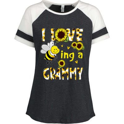 I Love Being A Grammy Sunflower Bee Mothers Day Enza Ladies Jersey Colorblock Tee