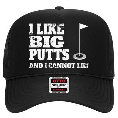 I Like Big Putts And I Cannot Lie Funny Golf High Crown Mesh Back Trucker Hat