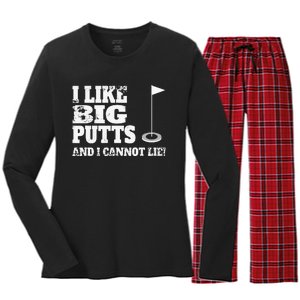 I Like Big Putts And I Cannot Lie Funny Golf Women's Long Sleeve Flannel Pajama Set 