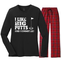 I Like Big Putts And I Cannot Lie Funny Golf Women's Long Sleeve Flannel Pajama Set 