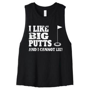 I Like Big Putts And I Cannot Lie Funny Golf Women's Racerback Cropped Tank