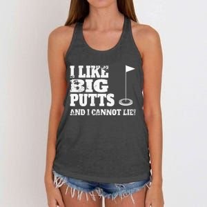 I Like Big Putts And I Cannot Lie Funny Golf Women's Knotted Racerback Tank