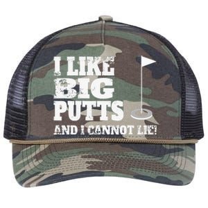 I Like Big Putts And I Cannot Lie Funny Golf Retro Rope Trucker Hat Cap