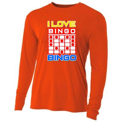 I Love Bingo Gift Lucky Gambling Player Game Gift Cooling Performance Long Sleeve Crew