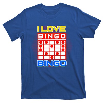 I Love Bingo Gift Lucky Gambling Player Game Gift T-Shirt