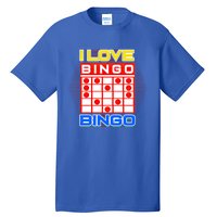 I Love Bingo Gift Lucky Gambling Player Game Gift Tall T-Shirt