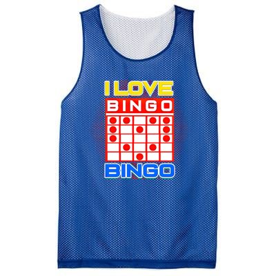 I Love Bingo Gift Lucky Gambling Player Game Gift Mesh Reversible Basketball Jersey Tank