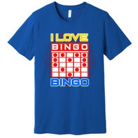 I Love Bingo Gift Lucky Gambling Player Game Gift Premium T-Shirt