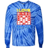 I Love Bingo Gift Lucky Gambling Player Game Gift Tie-Dye Long Sleeve Shirt