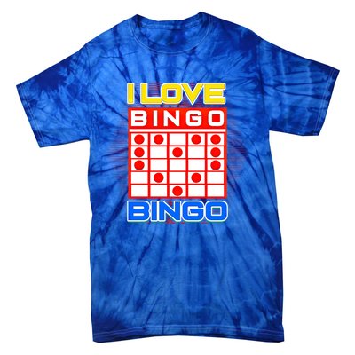 I Love Bingo Gift Lucky Gambling Player Game Gift Tie-Dye T-Shirt