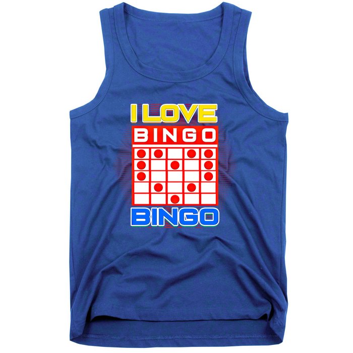 I Love Bingo Gift Lucky Gambling Player Game Gift Tank Top